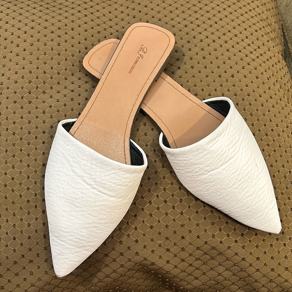 White Pointed Toed Loafers!